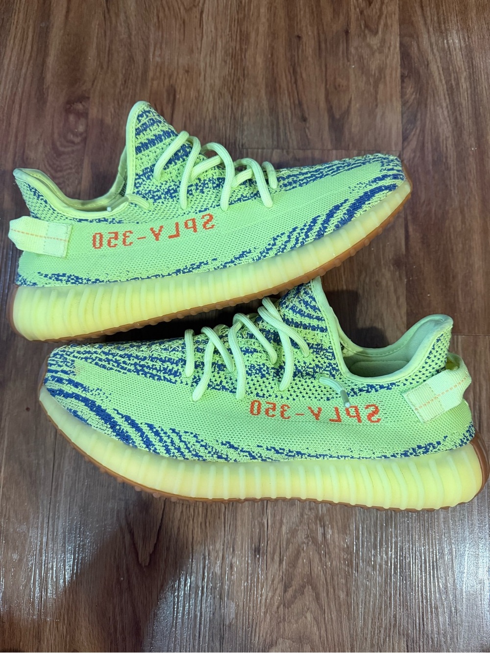 Adidas Yeezy Boost 350 V2 Semi Frozen Yellow Size 13 Used. No Insoles No Box.